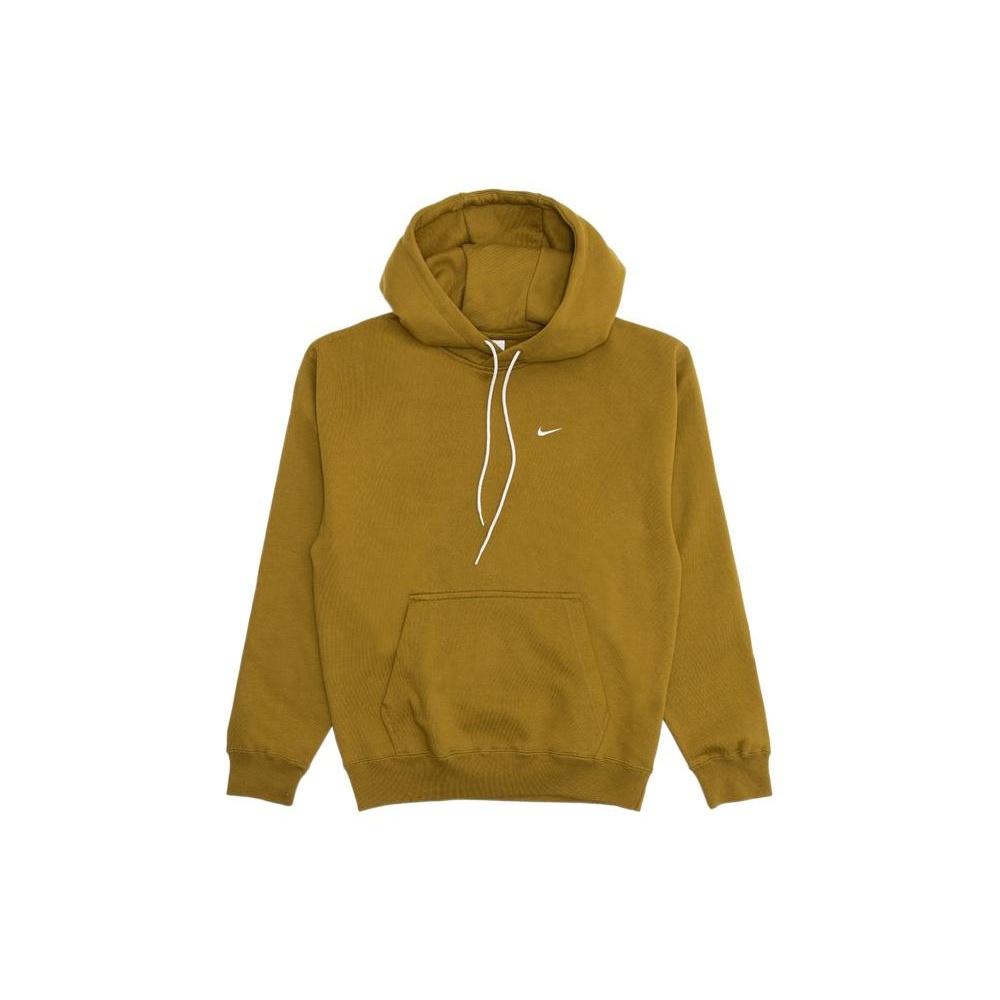 Men s Nike Small Logo Embroidered Solid Color Pullover Long Sleeves Hooded Sports Yellow CV0552-318 S