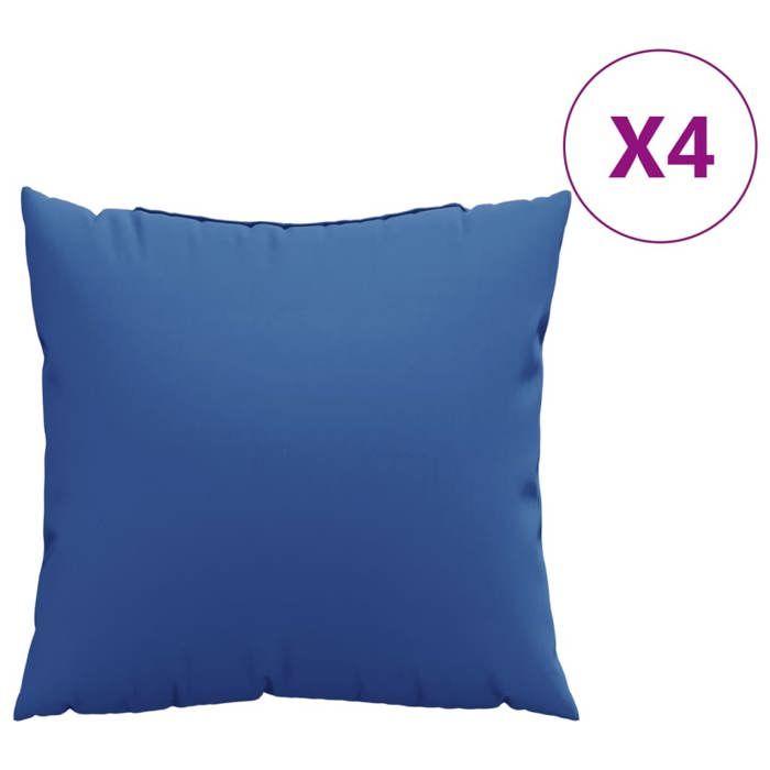 VidaXL Coussins de canapé 4 pcs bleu royal 60x60 cm tissu, coussin, coussin d'extérieur, oreiller, coussin de chaise, 360413