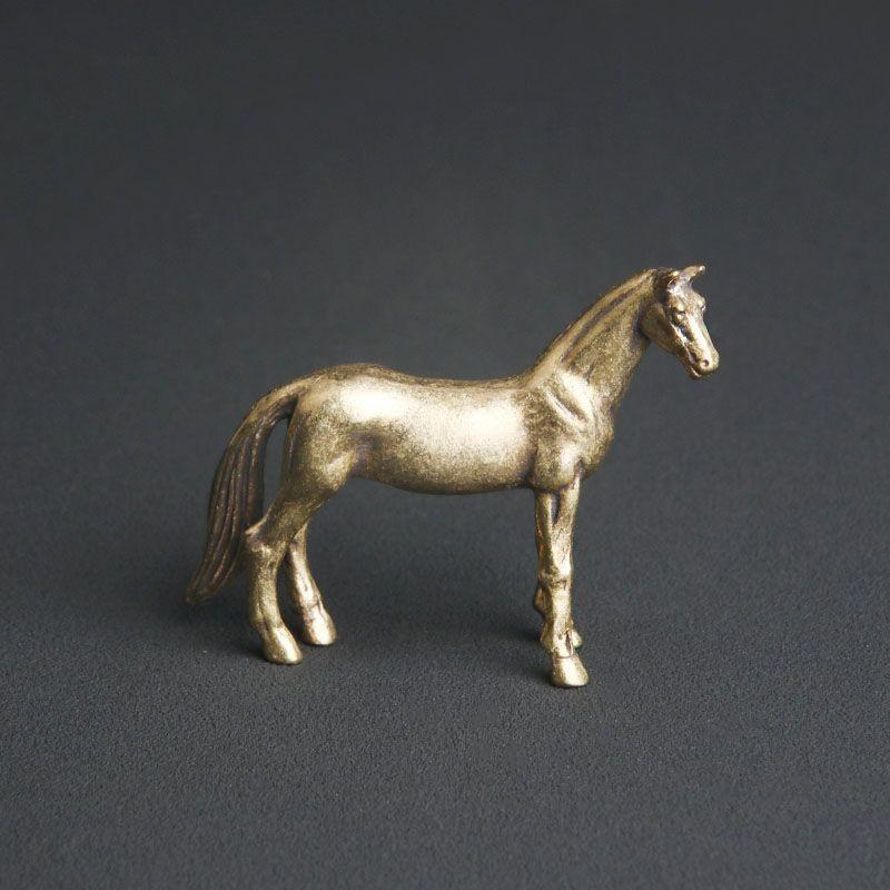 Brass Horse Figurine Sculpture, Animal Statue, Miniature Bronze Statue, Pure Copper Desktop Decoration