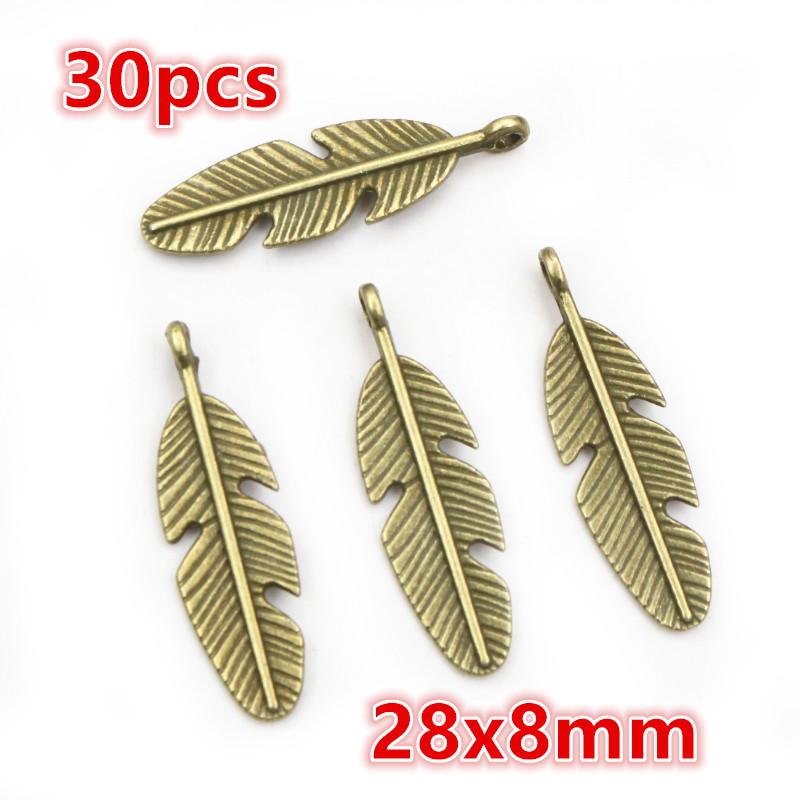 3-50pcs Alloy Metal Feather Charms Pendant for Necklace Keychain Earrings DIY Jewelry Making Accessories Findings