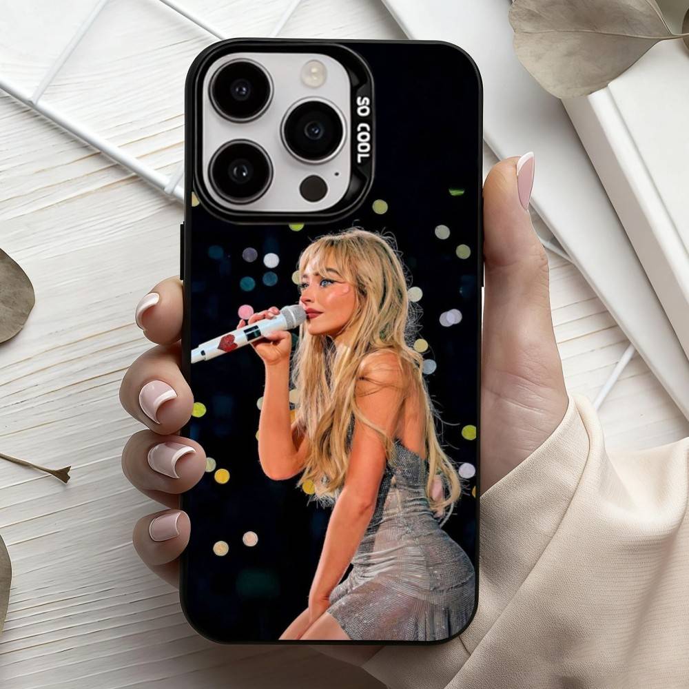 

Singer S-Sabrina C-Carpenter Phone Case For iPhone17,16,15,14,13,12,11 Plus,Pro Max Candy Silver Plated Inside Cover iPhone16plus