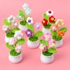 Handwoven Crochet Flower Potted DIY Artificial Flowers Pot  Birthday Gifts