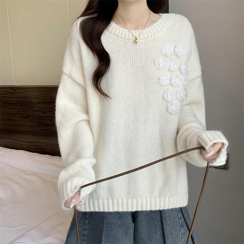 Sweater for Women Autumn Winter Thickened Warm Knitted Stretchy Long Sleeve Tops