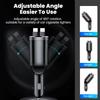 120W 4/5 IN 1 Retractable Car Charger USB C Cable For IPhone Huawei Samsung Fast Charge Cord Cigarette Lighter Adapter PD QC3.0
