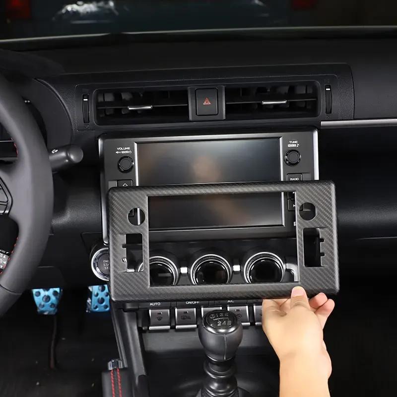 Carbon Fiber Car Center Dashboard Navigation Screen Frame Trim For Toyota GR86 For Subaru BRZ ZD8 -2025 Cover Accessories