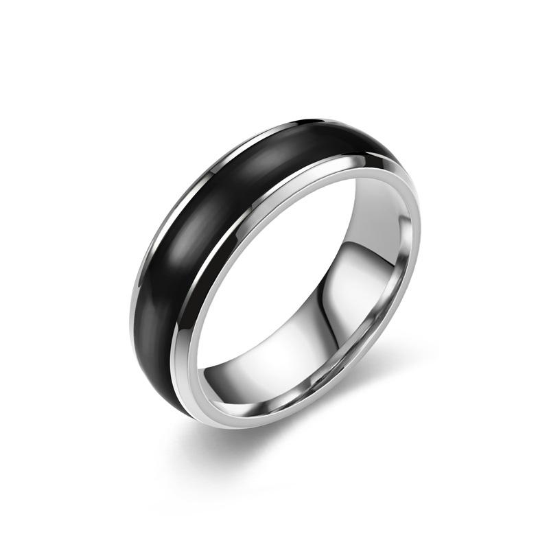 Contemporary Titanium Steel Drip Glaze Women's Ring - European & American Niche Cross-Border Jewelry