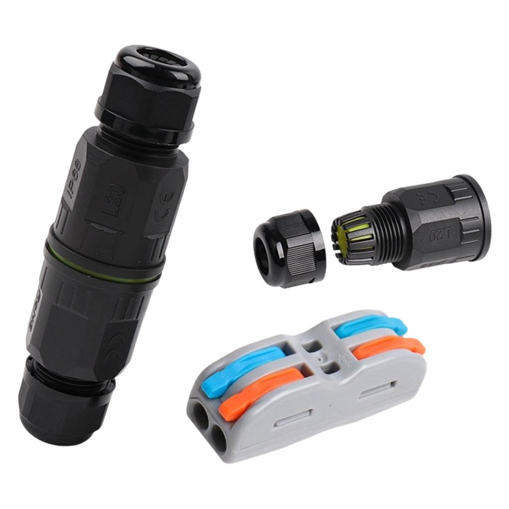 Waterproof Cable Connector Quick Connection 2/3 Pin Electrical Terminal Adapter Wire Connector For Outdoor Use