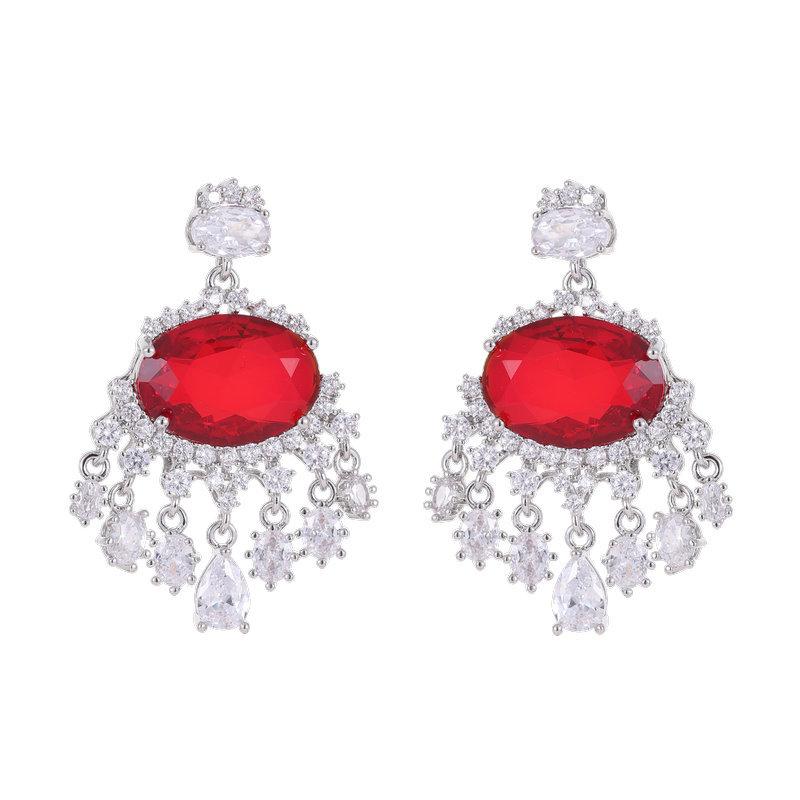 New Light Luxury Fashion Earrings Sweet Girly Heart High -End Super Fairy Temperament Micro -Inlaid Zircon Tassel Earrings