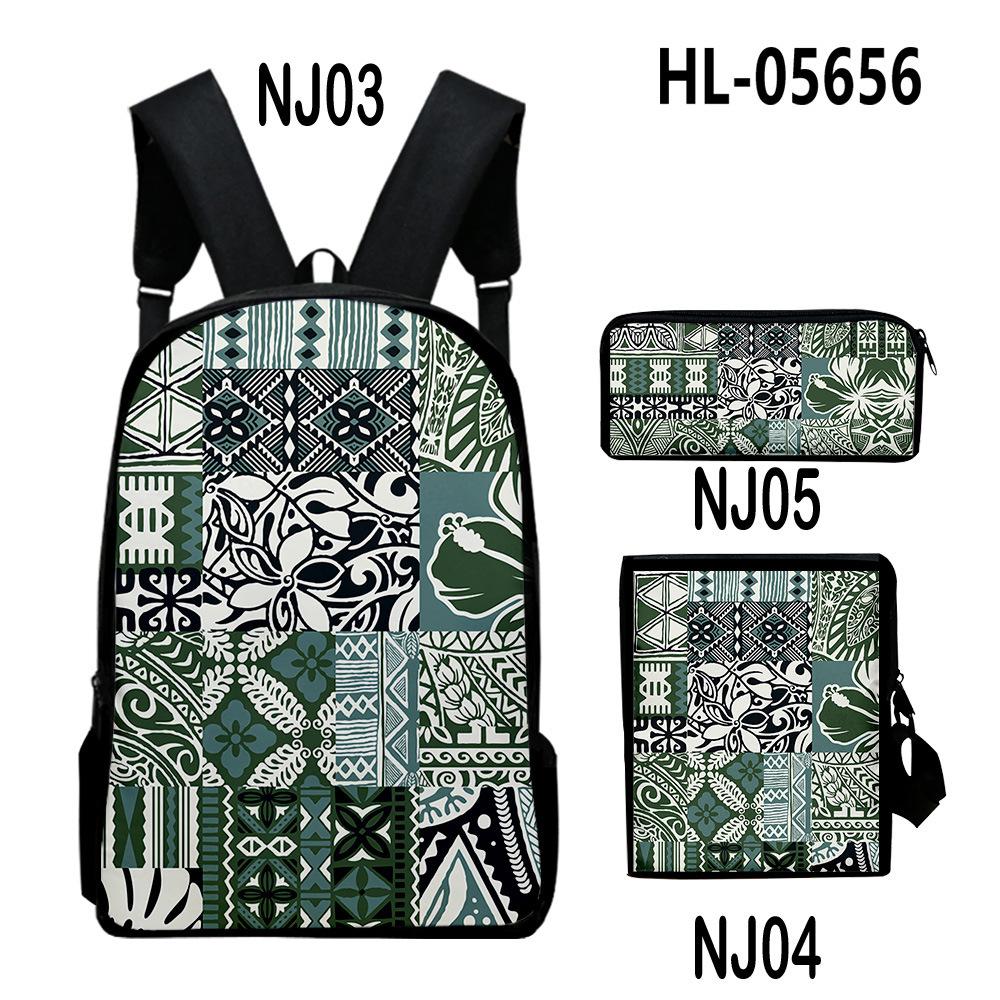 Trendy Popular Tribal patterns 3D Print 3pcs/Set pupil School Bags Laptop Daypack Backpack Inclined shoulder bag Pencil Case