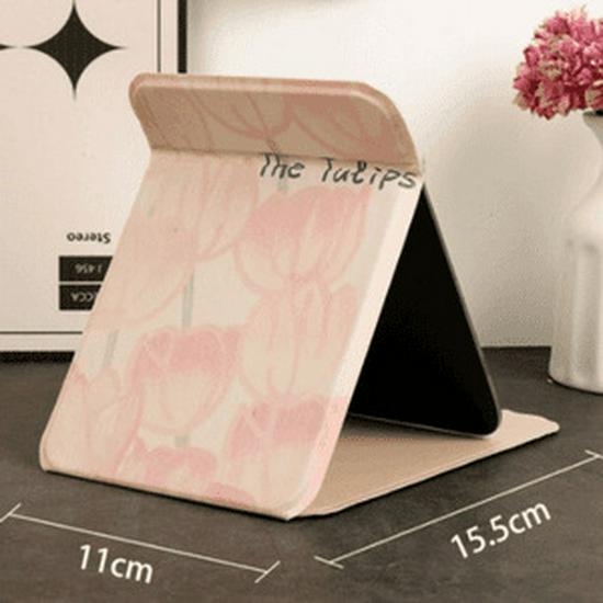 Portable Tulip Makeup Mirror: Compact Handheld and Desktop Vanity Mirror for Dormitory Students