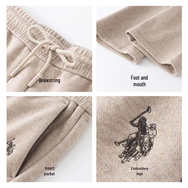 NÓS. Associação Polo. Calça de Moletom Casual com Forro de Lã Feminina