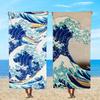 Towel Textile Bathrobe Beach Quick-Drying Lightweight Portable Great Camping Swim Pool Hokusai Wave Travel