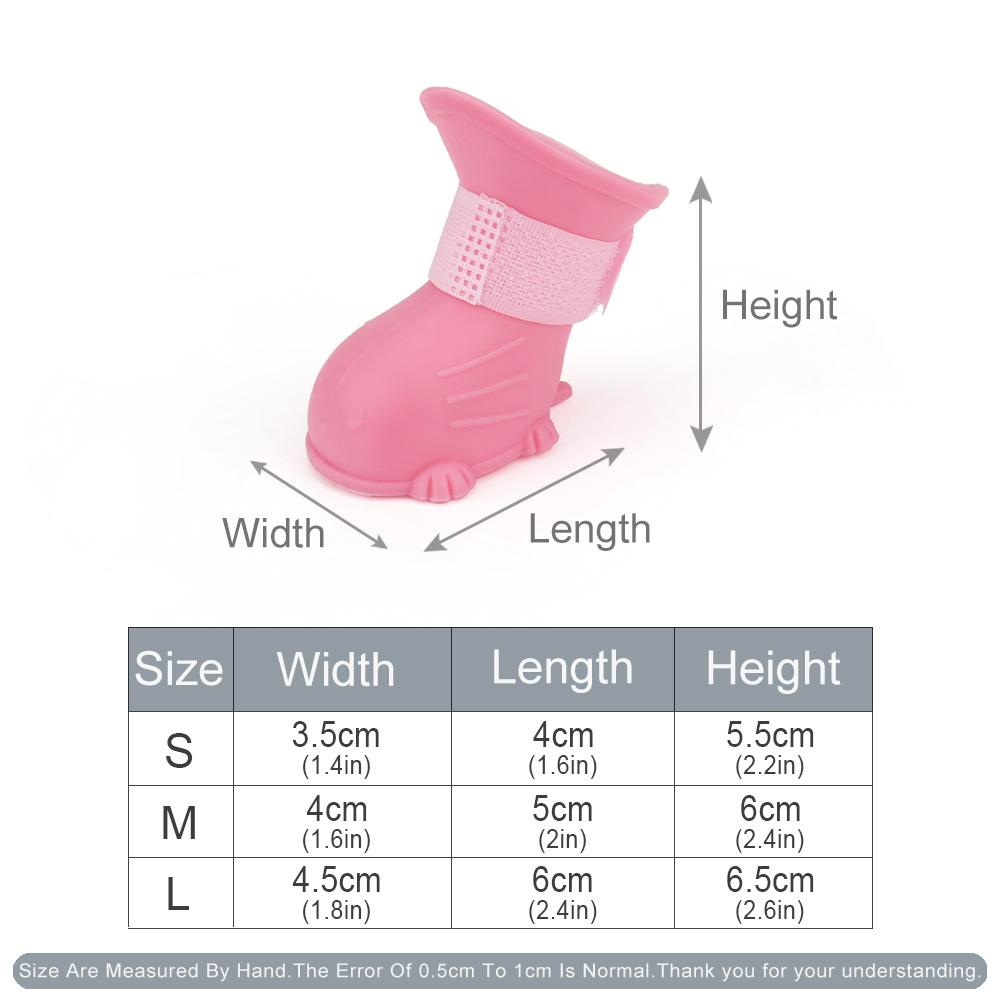 Small Dog Shoes Puppy Silicone Anti-slip Boots Waterproof Pet Rain Shoe For Mini Dog