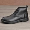 Men's Mid-Top Cowhide Leather Boots - Casual, Formal, Warm Winter Martin Shoes