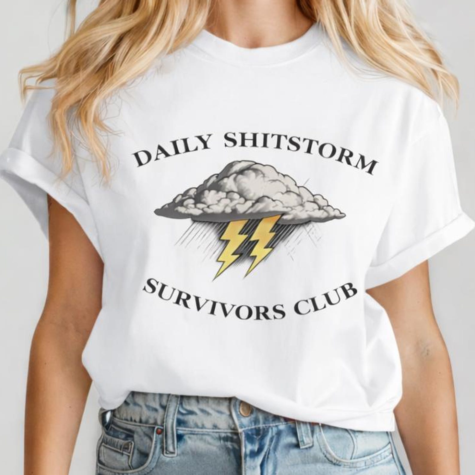 Comfort Colors Daily Shitstorm Shirt,Handma de Self Care T-Shirt,Mental Heath Tee Shirt, Daily Shitstorm Shirt, Handmade Survivors T-Shirt L