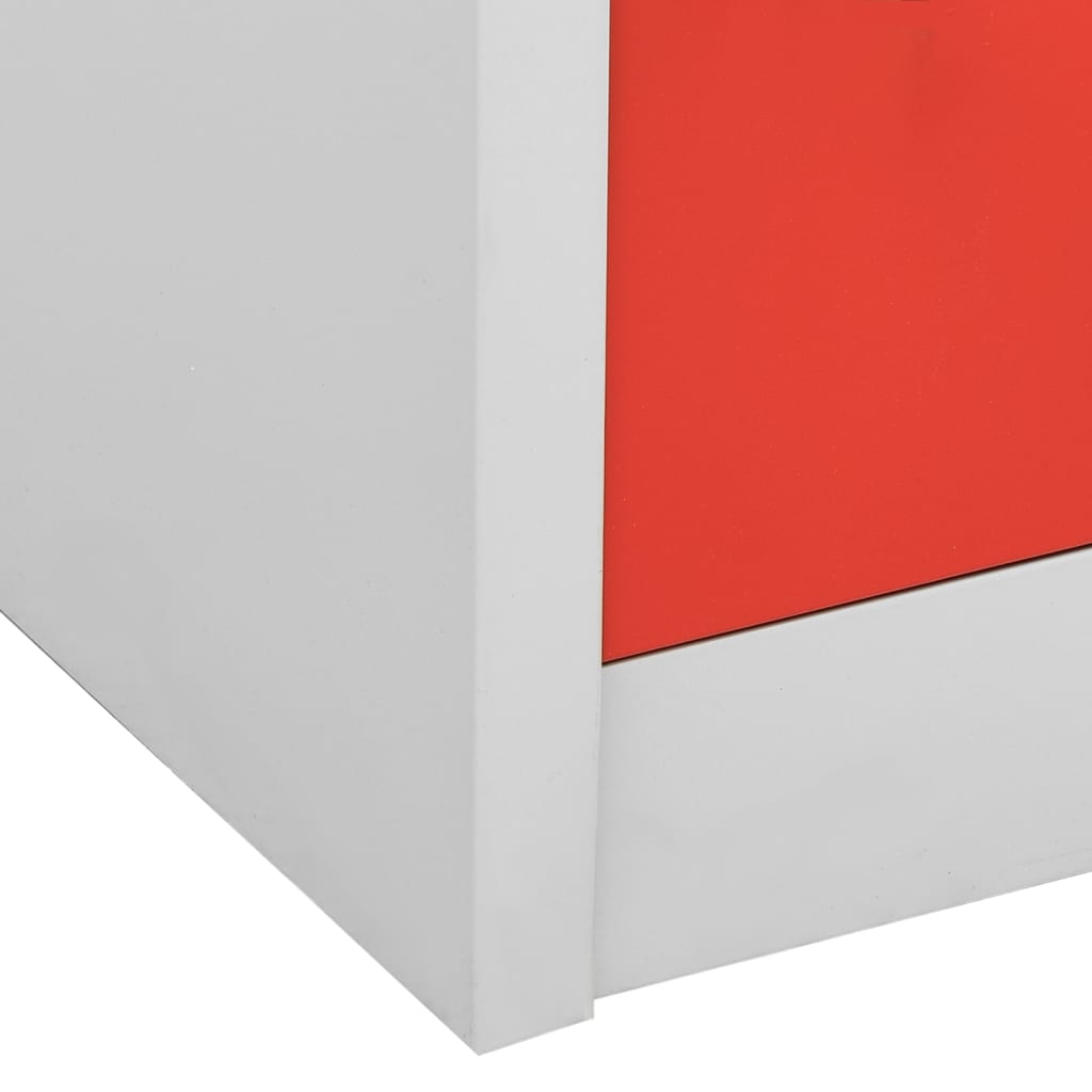 Vidaxl Szafka Zamykana Na Klucz, Szaro-Czerwona, 90X45X92,5 Cm, Stal