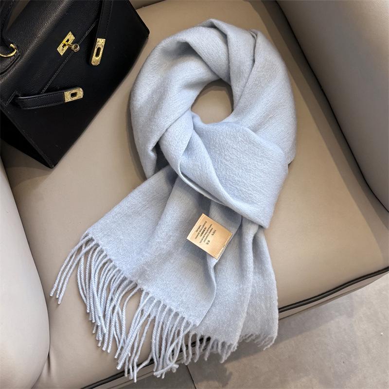 

Women s 100% Pure Wool Medium Grey Winter Scarf - Thick, Versatile Neck Warmer