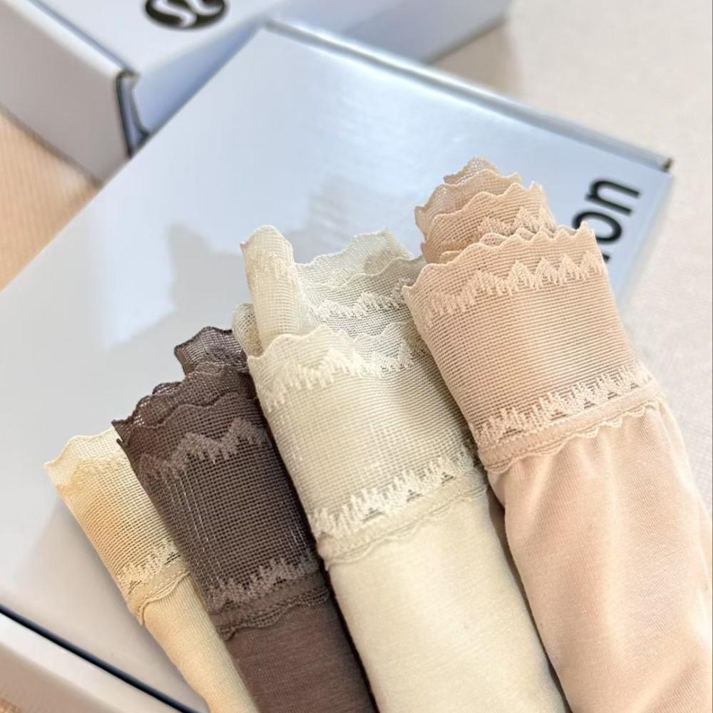 Lulu Women's Mid-Waist Lace Trim Modal Seamless Panties