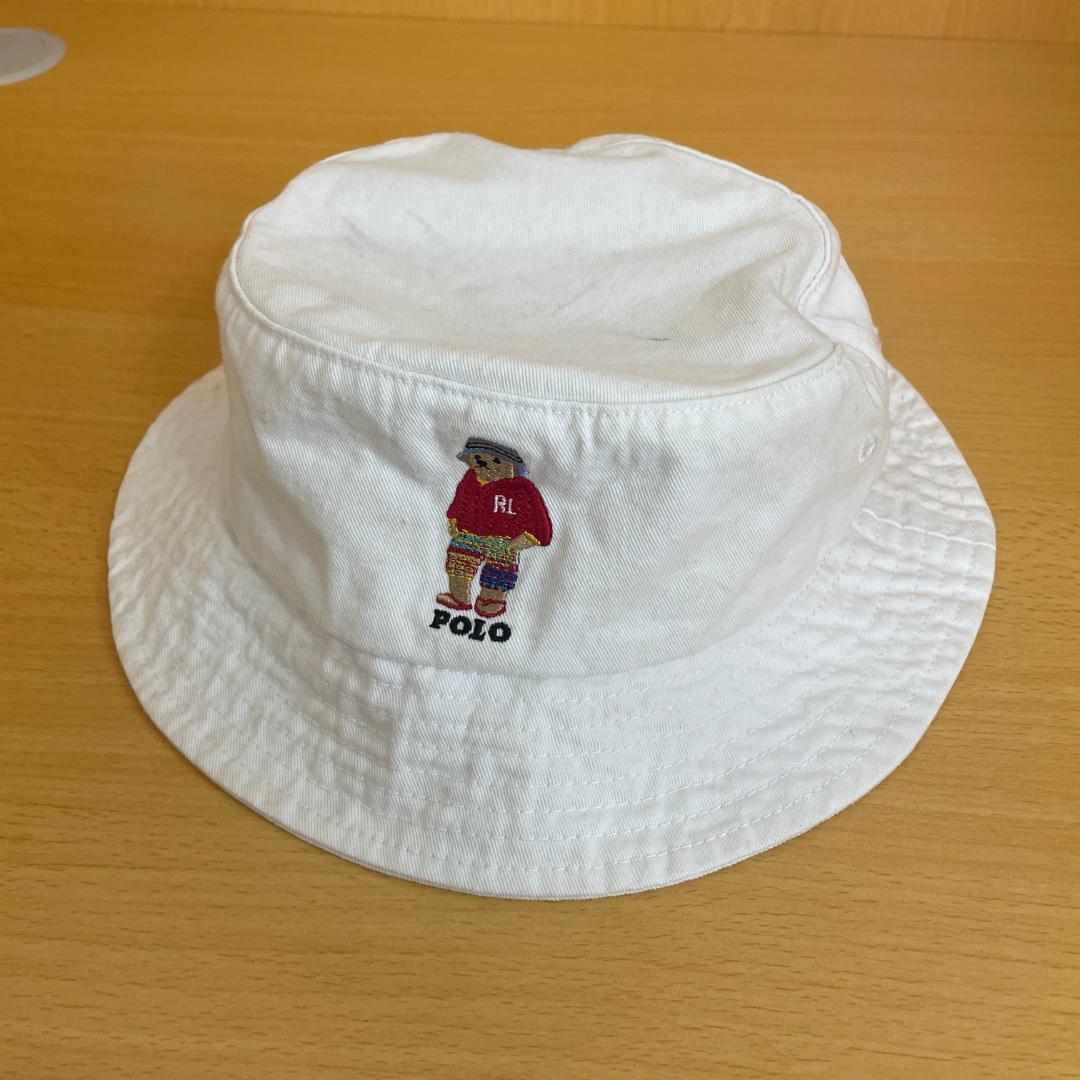 Used POLO RALPH LAUREN Polo Bear Embroidery Bucket Hat J14