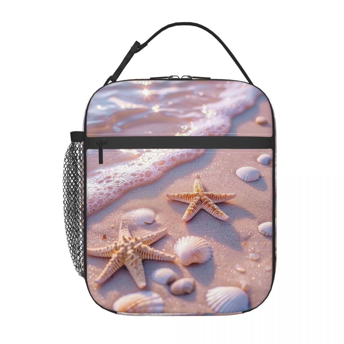 

Beach Shell Conch And Sea Star Pattern Insulated Lunch Bag for Women Kids Portable Food Boxes Thermal Lunch Box Tote One Size