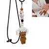 Multipurpose Sturdy Chain Necklace With Adorable Brown Lovely Bear Pendant Designs Fashion Accessory Casual Wear