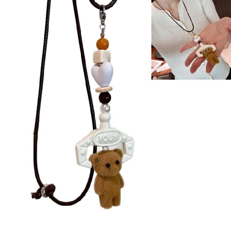 Multipurpose Sturdy Chain Necklace With Adorable Brown Lovely Bear Pendant Designs Fashion Accessory Casual Wear