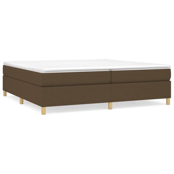 3144549 vidaXL Lit à sommier tapissier avec matelas Marron foncé 200x200 cm
