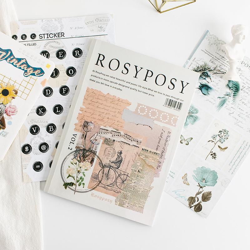 RosyPosy Soft Lifestyle, Magazine Book Handbook Material Book Sticker DIY Handbook Tools Decorative Sticker
