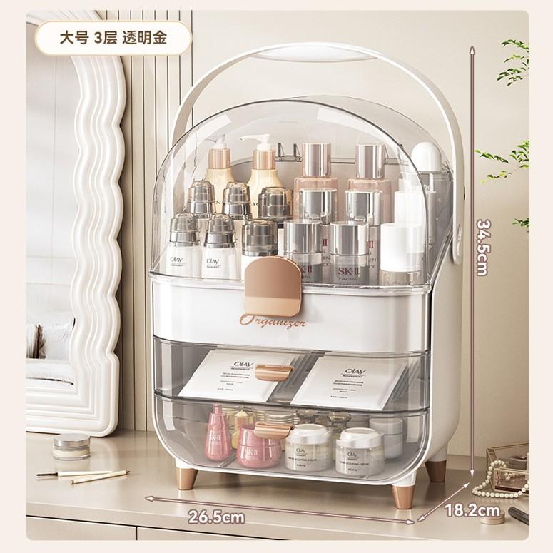 Luxury Style Cosmetic Storage Display Rack Premium Large-Capacity Dustproof Organizer for Lipstick Face Mask Skincare