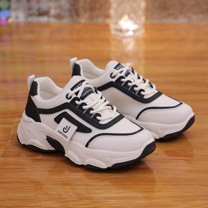 Casual sports shoes Student height increase wear-resistant running shoes Women's new spring platform retro style dad shoes