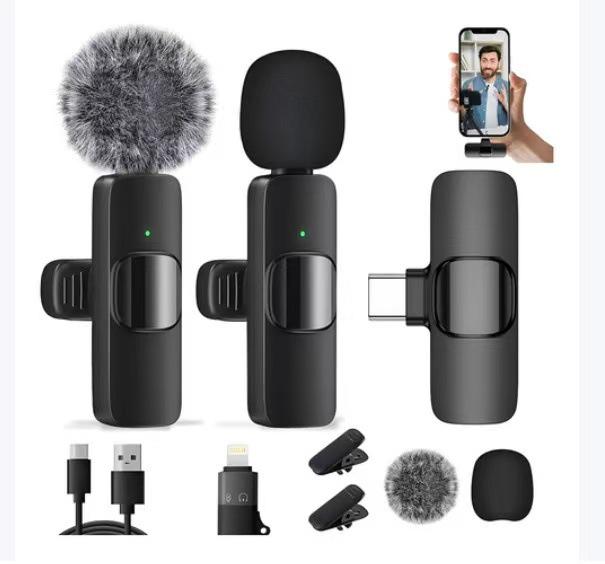Wireless Lapel Microphone for Outdoor Mobile and Computer Use - Live Broadcast, Interview, Recording with Noise Reduction