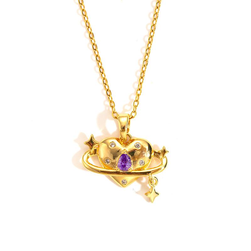 Female Luxury Planet Niche Collarbone Necklace золотой