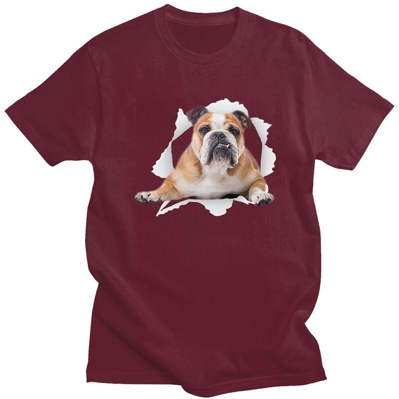 Custom English Bulldog T Shirts Men Pure Cotton Tee Tops Tshirt Fashion Tshirt Clothing