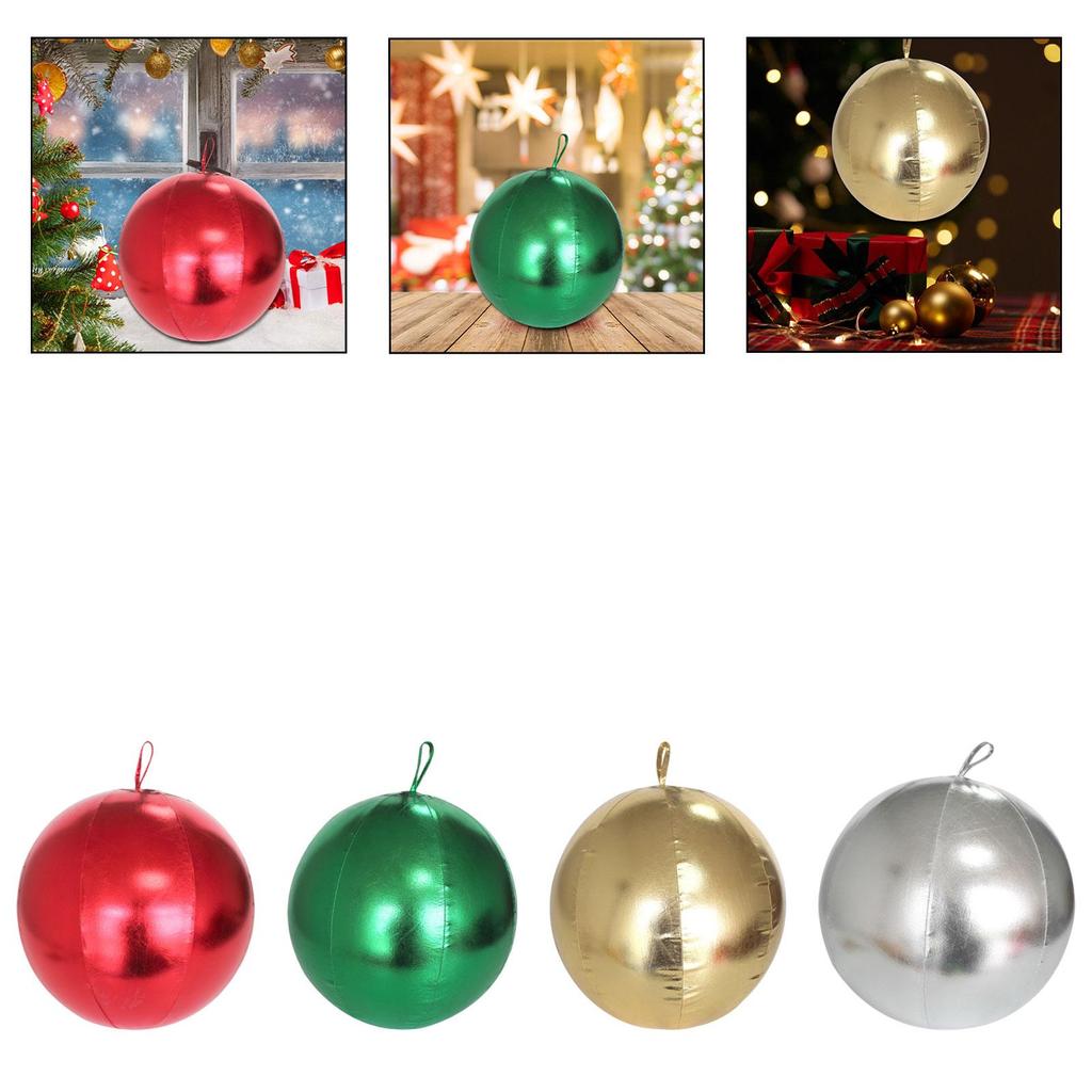 Inflatable Christmas Ball Xmas Ball Garden Decoration Hanging Ball PVC Bauble for Front Door Yard Christmas Tree Festival