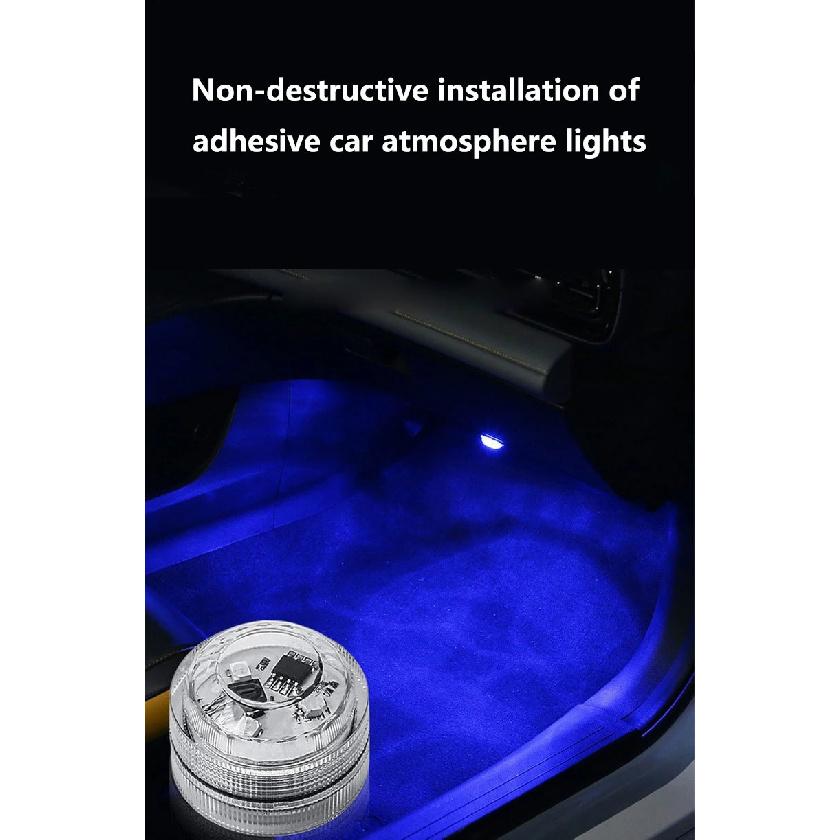 Wireless Adhesive LED Car Interior Ambient Light Remote Control Decor Auto Roof Foot Atmosphere Lamp Bicycle Tail Light