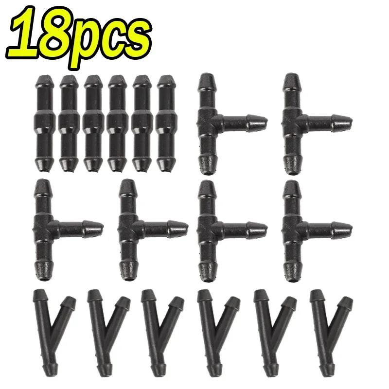 18-90x Car Wiper Spray Pipe Joint T Y I Type Windshield Washer Pipe Nozzle Wiper Cleaning Water Hose Tube Joint Car Accessories