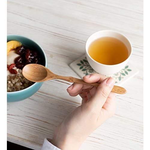 RIVERET Spoon Cutlery Small 16cm Bamboo Dishwasher Safe (Brown)