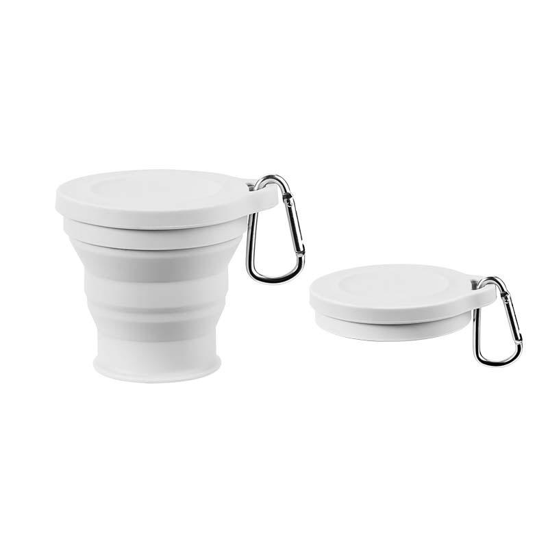 

На открытом воздухе Складная чашка с отверстием для подвешивания Креативная чашка для воды Дорожная портативная чашка Модная дорожная силиконовая чашка серый