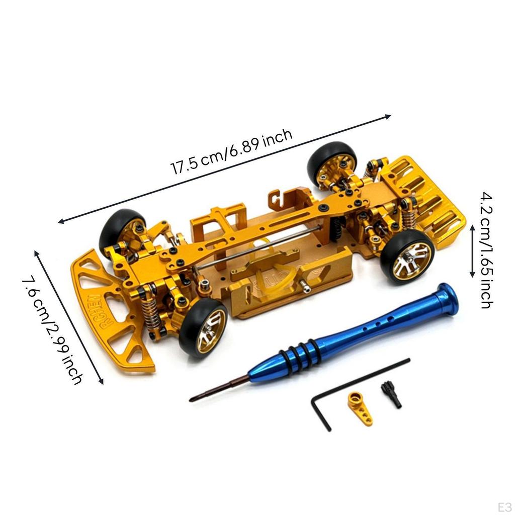 1/28 Scale RC Car Chassis Hobby Grade Metal Upgrade Frame Adjustable Wheelbase for DIY