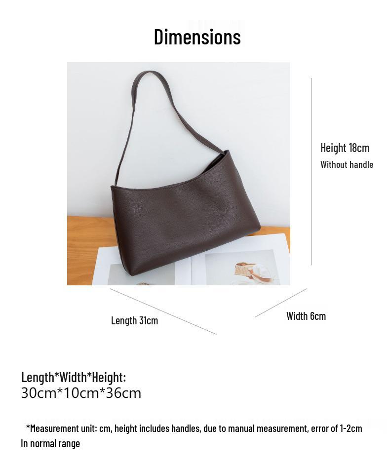 Genuine Leather Women's Crossbody Shoulder Bag - 2026 New Style High-End Cowhide with Simple Commuting and Niche Underarm Design