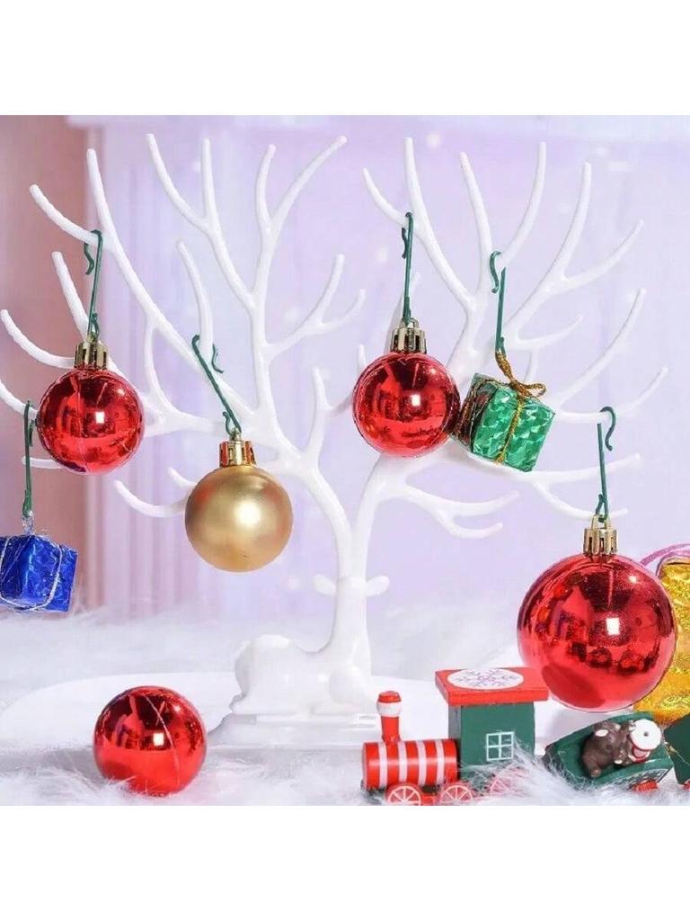 100Pcs/set Christmas Ornament S Shaped Hooks Plastic Hook Xmas Tree Balls Pendant Hanging Holders for Home New Year Party Decor