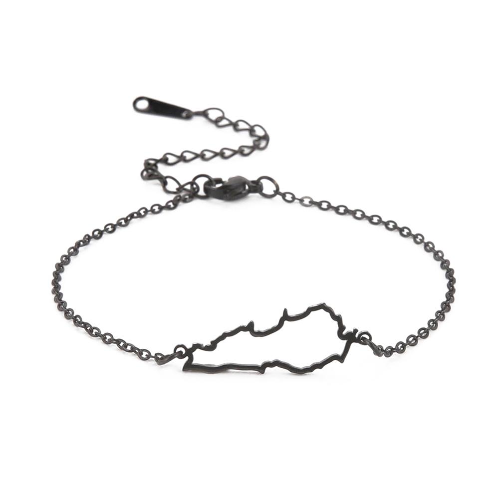 

Lebanon Map Outline Hollow Pendant Bracelet Stainless Steel Country Liban Maps Bracelets Geography Jewelry for Woman чёрный