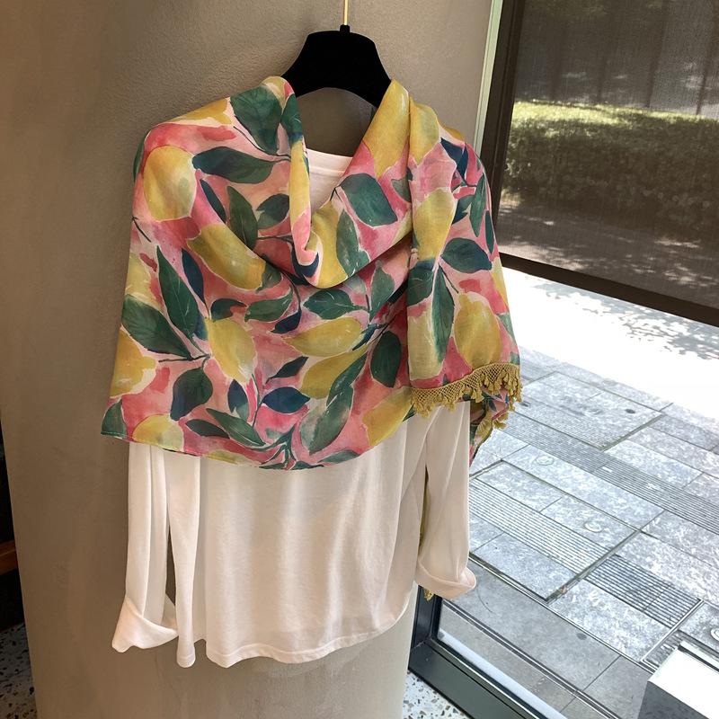 National Style Encryption Bali Yarn Scarf Women'S Cloak Literary Shawl Premium Versatile Travel Sunscreen Silk Shawl