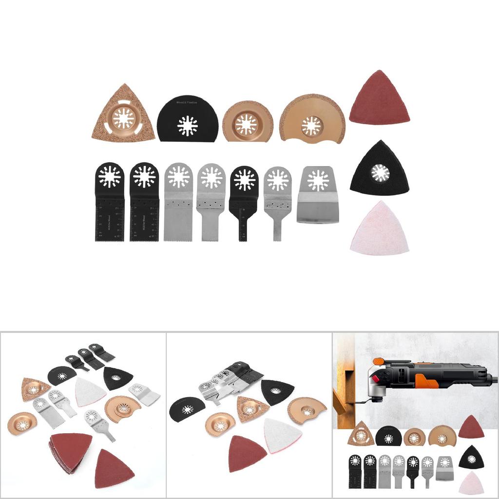 38 Stück Oszilliersägeblatt Edelstahl Kohlenstoffstahl zum Schneiden von Holz Kunststoff