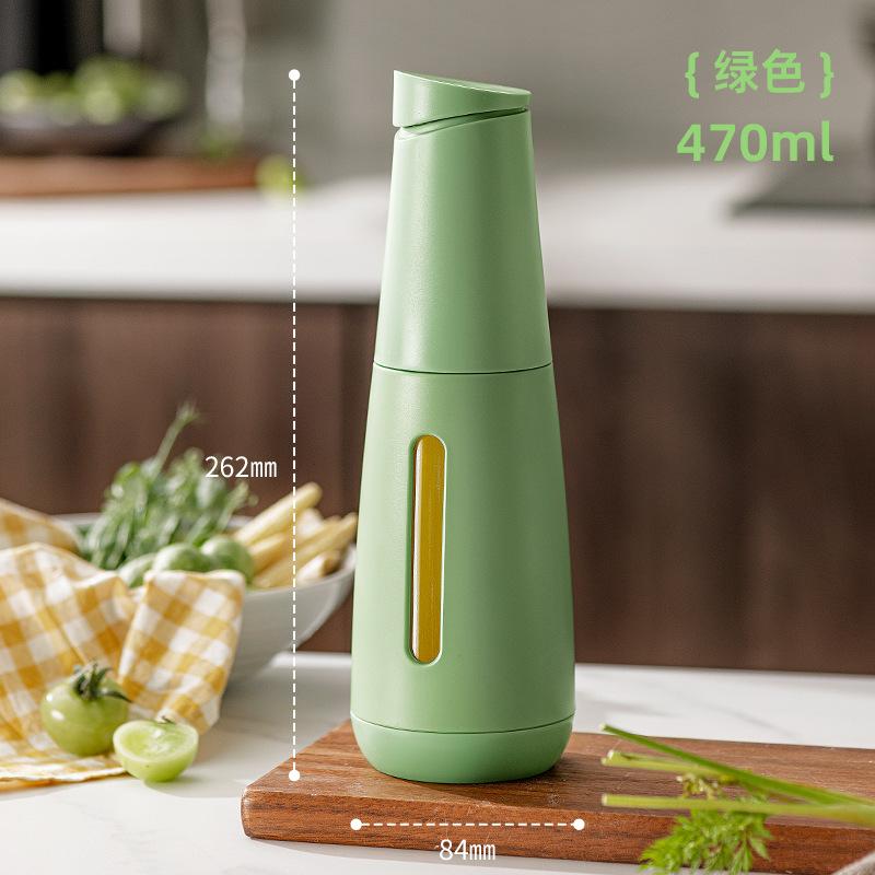 

470ml Auto-Seal Glass Oil Dispenser - Kitchen Bottle with Scale, Drip-Free for Cooking Oil/Vinegar/Soy Sauce