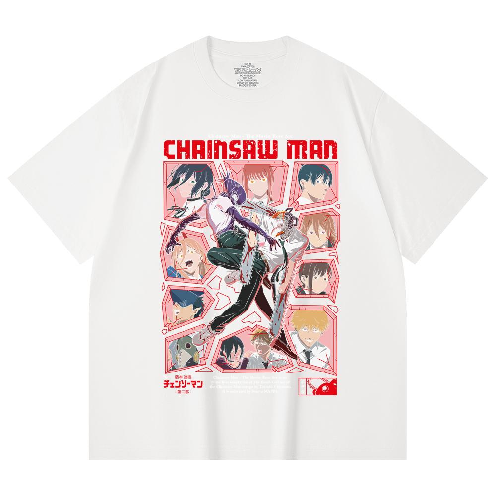 230 Gsm 100% Cotton Chainsaw Man V18 Reze Arc Print Unisex Heavy Cotton T Shirt