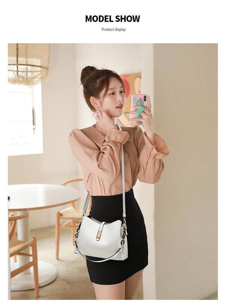 Women's 2025 Fashion Bucket Bag - Large Capacity Textured Shoulder & Crossbody