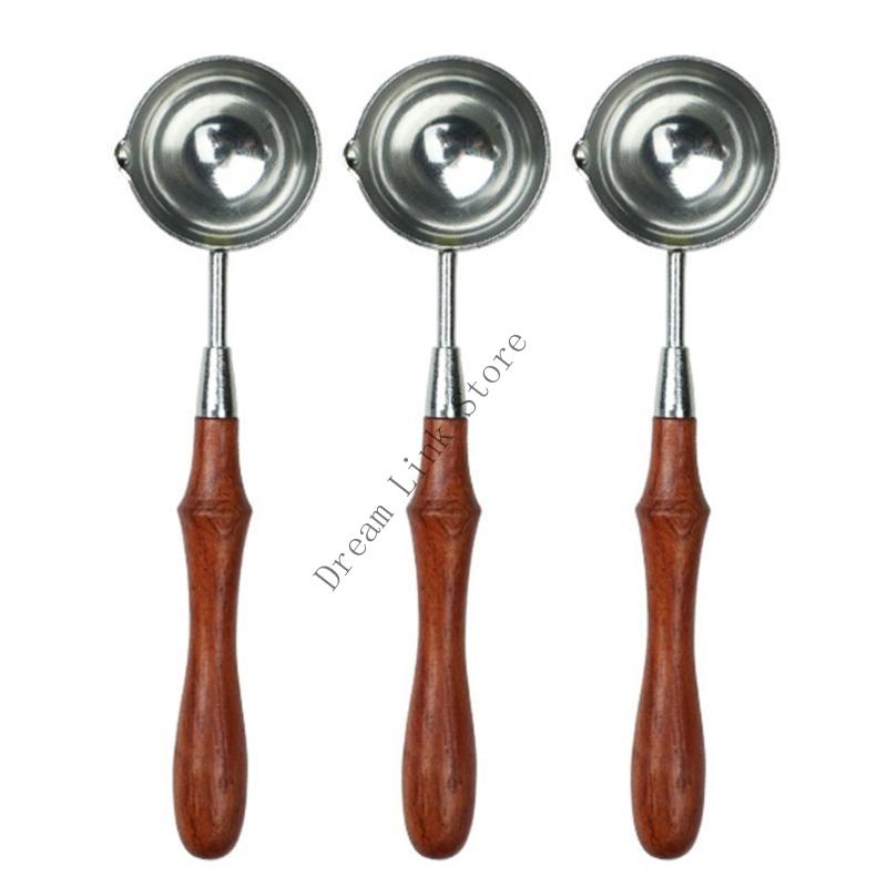 Q1FD 3 Pcs Metal Sealing Spoon Wax Seal Spoon Wax Sealing Stamp Melting Spoon
