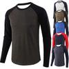 Herren Raglan Langarm Baseball T-Shirt Rundhals Color Block Lässig Kontrast Ärmel T-Shirt
