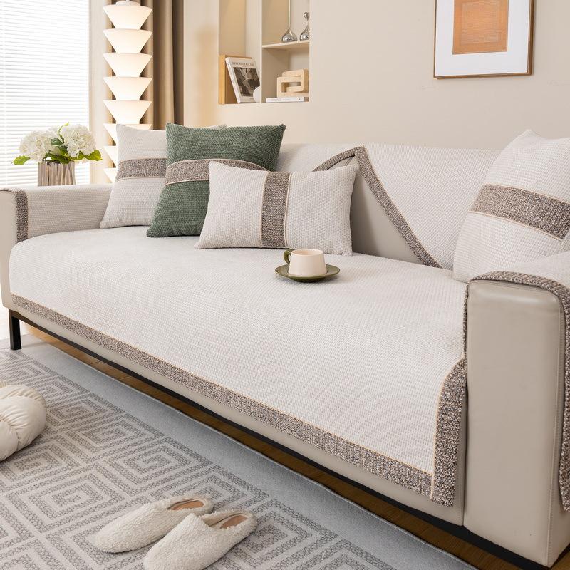 

Modern Simplicity New Cotton And Linen Sofa Cushion Cover Cloth Four-Season Universal Seat Cushion Fixed Non-Slip Seat Cushion 70*70cm